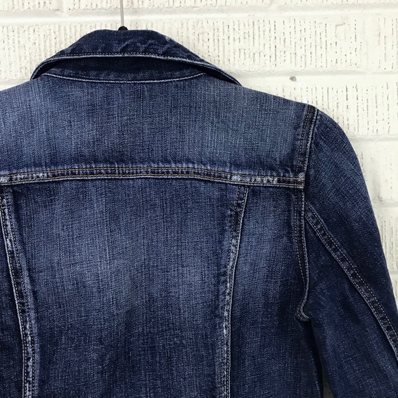 GAP Distressed Jean Jacket Denim Blue Small S - Picture 8 of 8